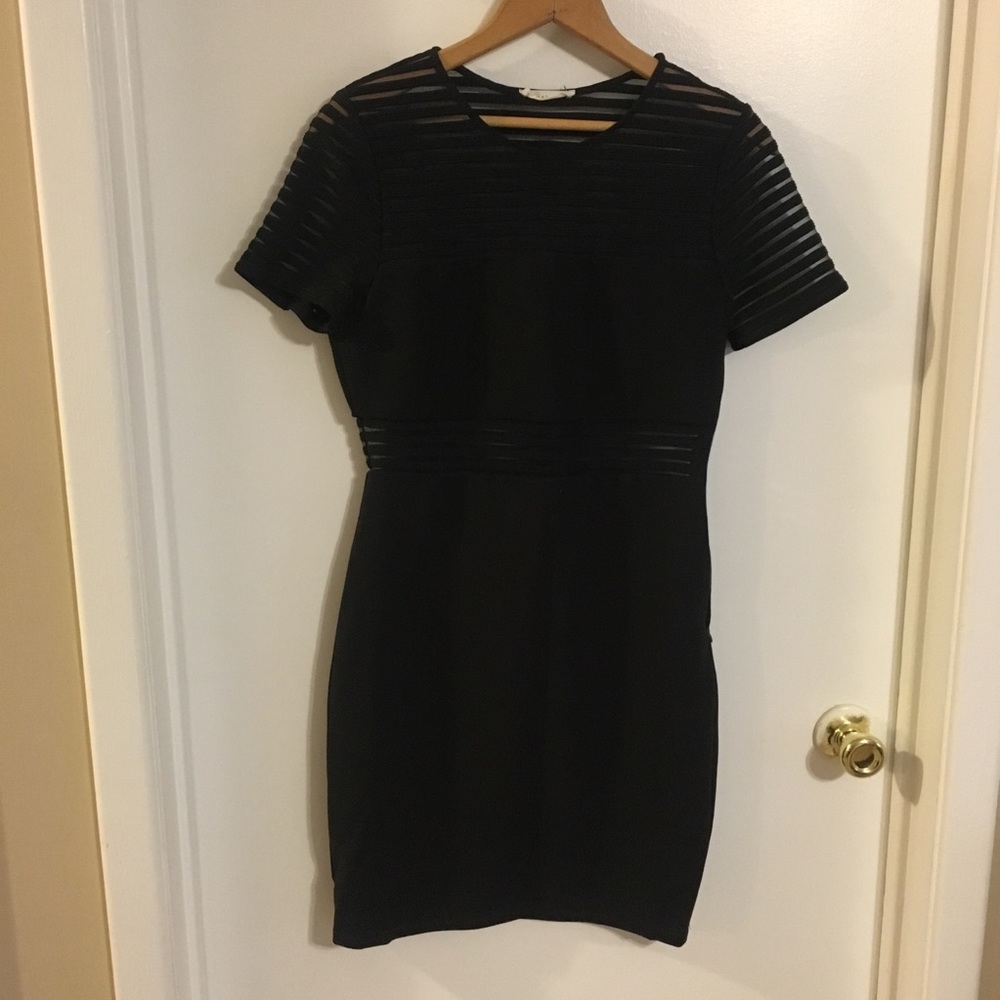 LBD With Sheer Stripe Design